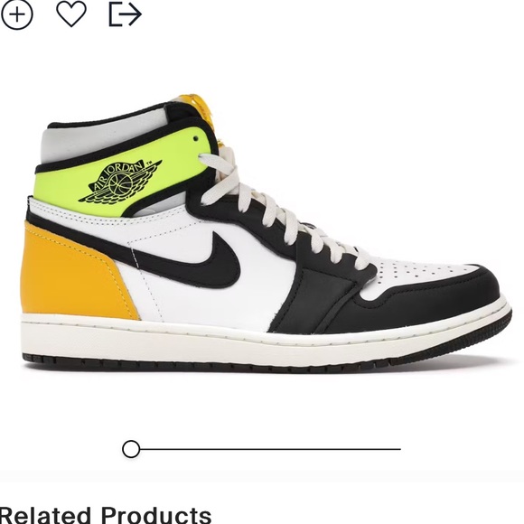 Jordan 1 Retro High Top Sneaker Lime Yellow Black White - Picture 1 of 7